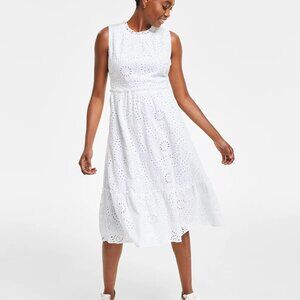 Petite Eyelet Midi Dress
